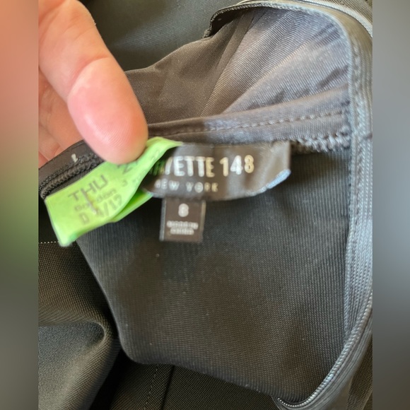 LAFAYETTE 148 Size 8 LBD Black Dress Slim Control Stretch Mesh Peek-a-Boo Sexy - Picture 13 of 16